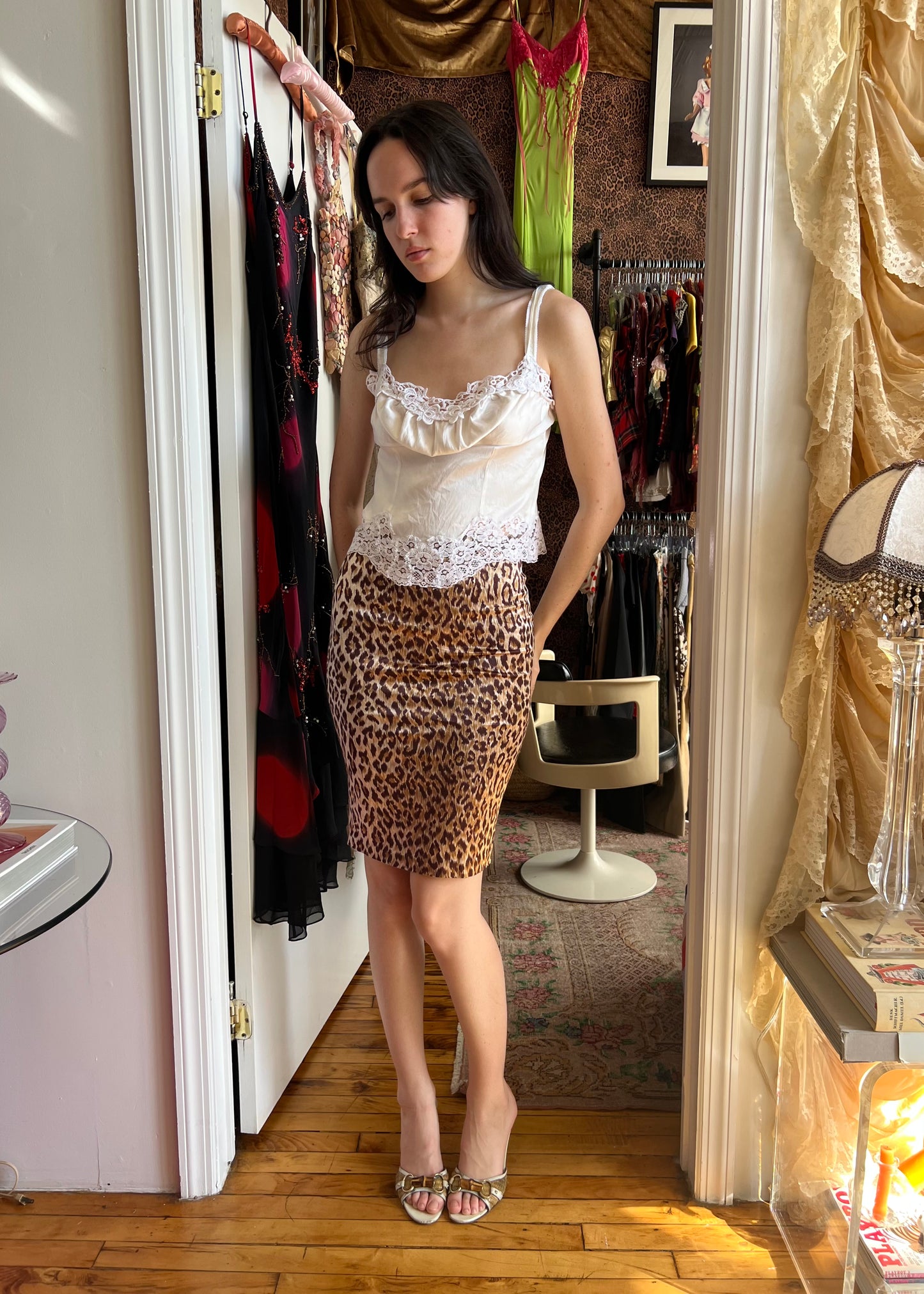 D&G Leopard Satin Skirt